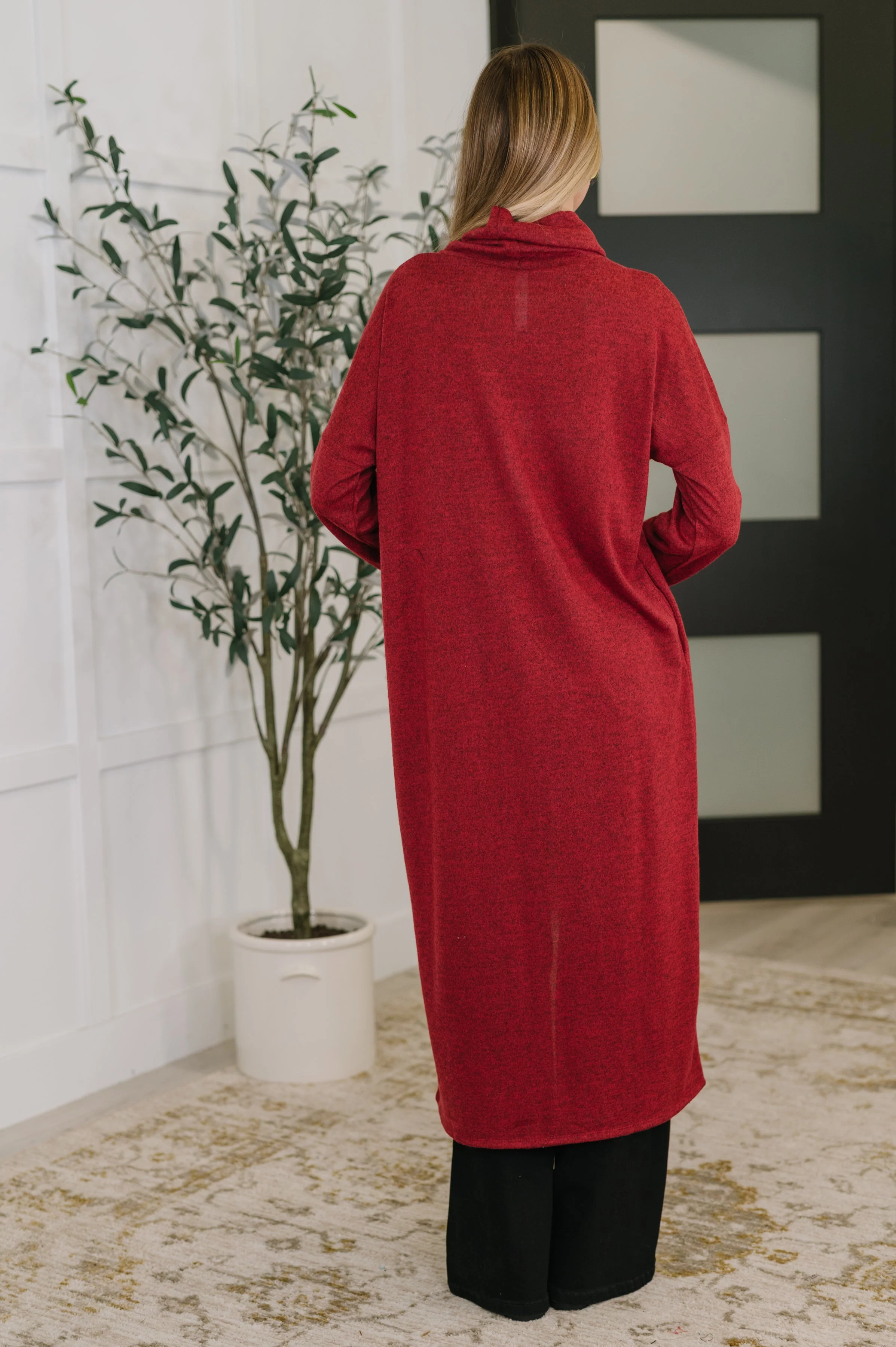Travel City Scape Turtle Neck Tunic in Wine - Image 4