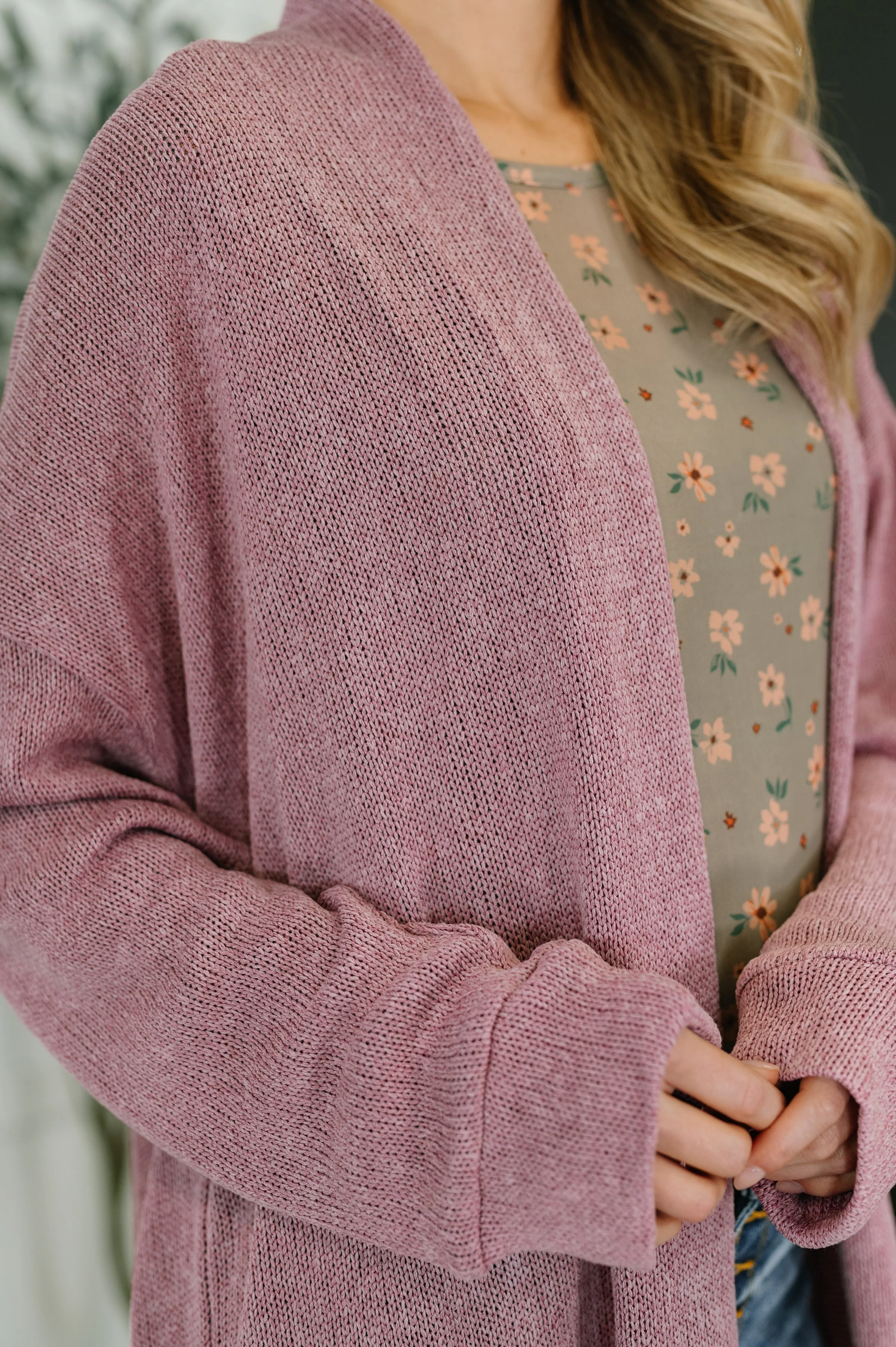 Travel Hideaway Open Front Cardigan in Cashmere Rose - Image 2