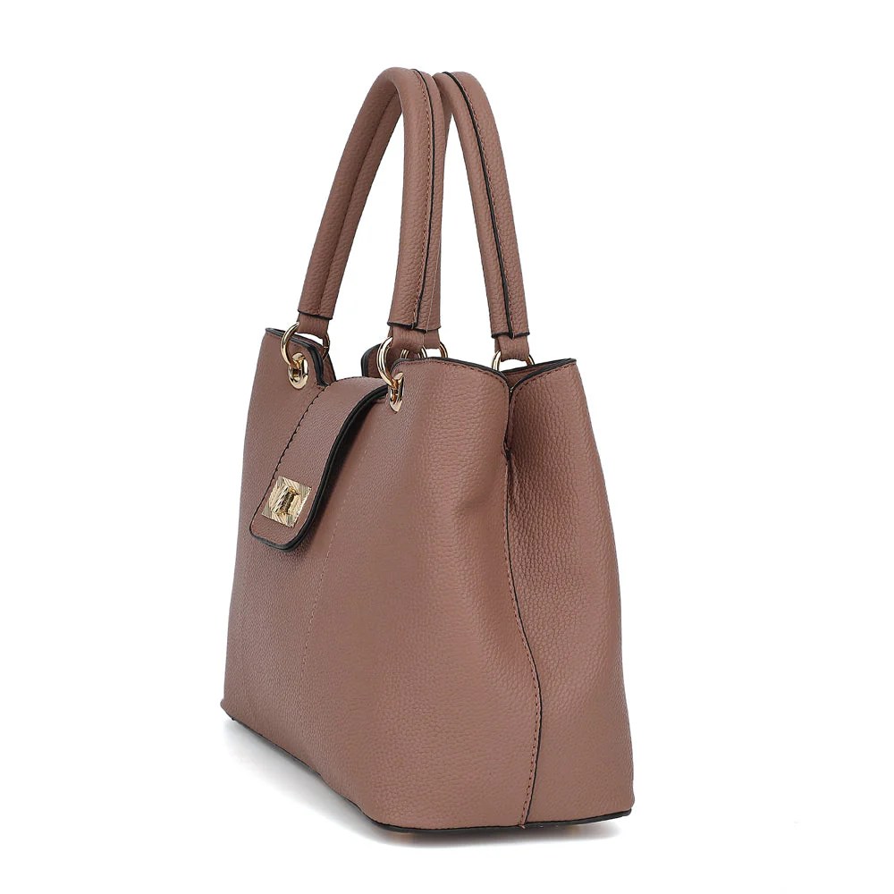 Triple Compartment Satchel with Crossbody Strap - Image 3