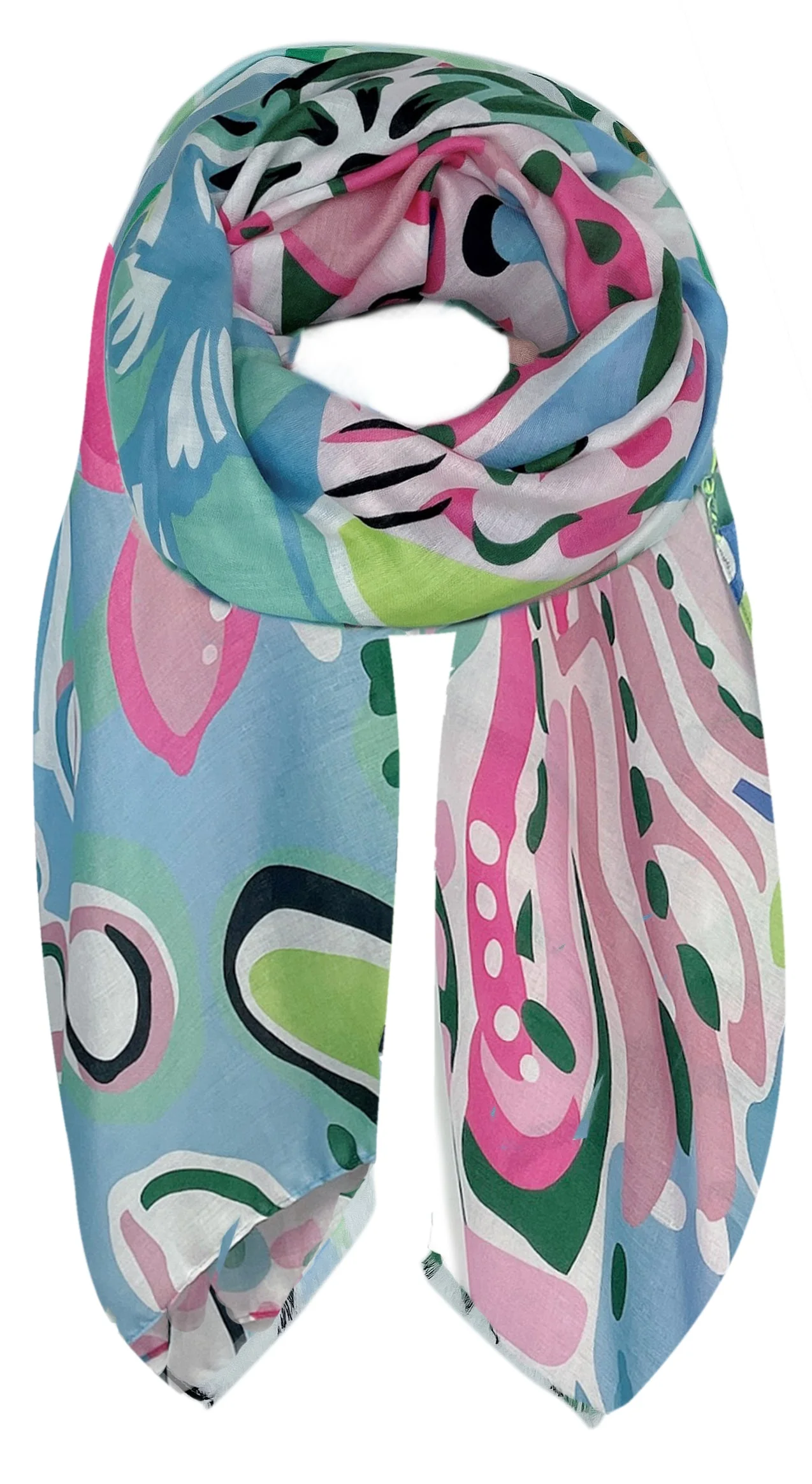 Tropical Floral Print Scarf - Image 4