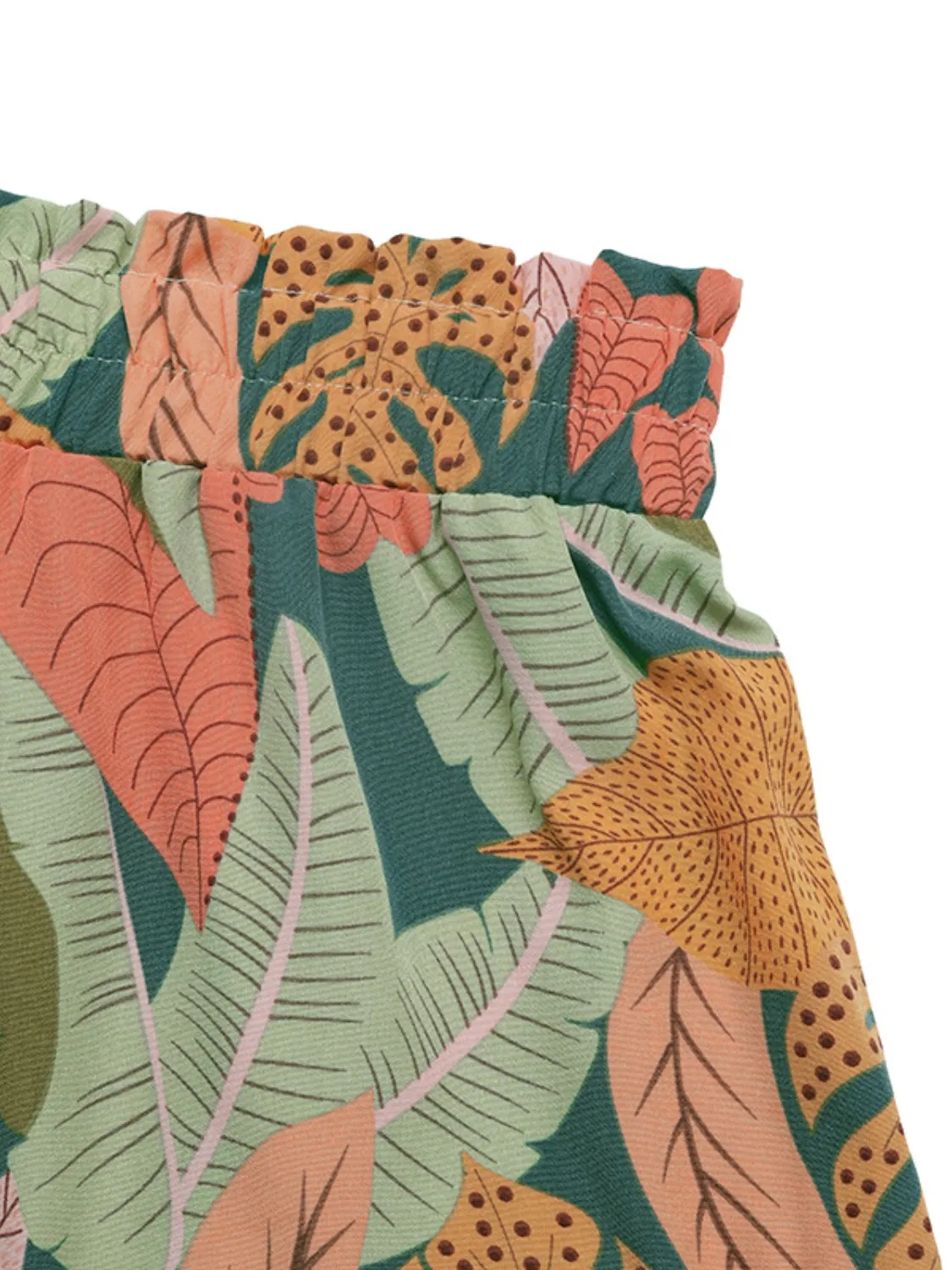 Tropical Print High Waist Shorts - Image 8