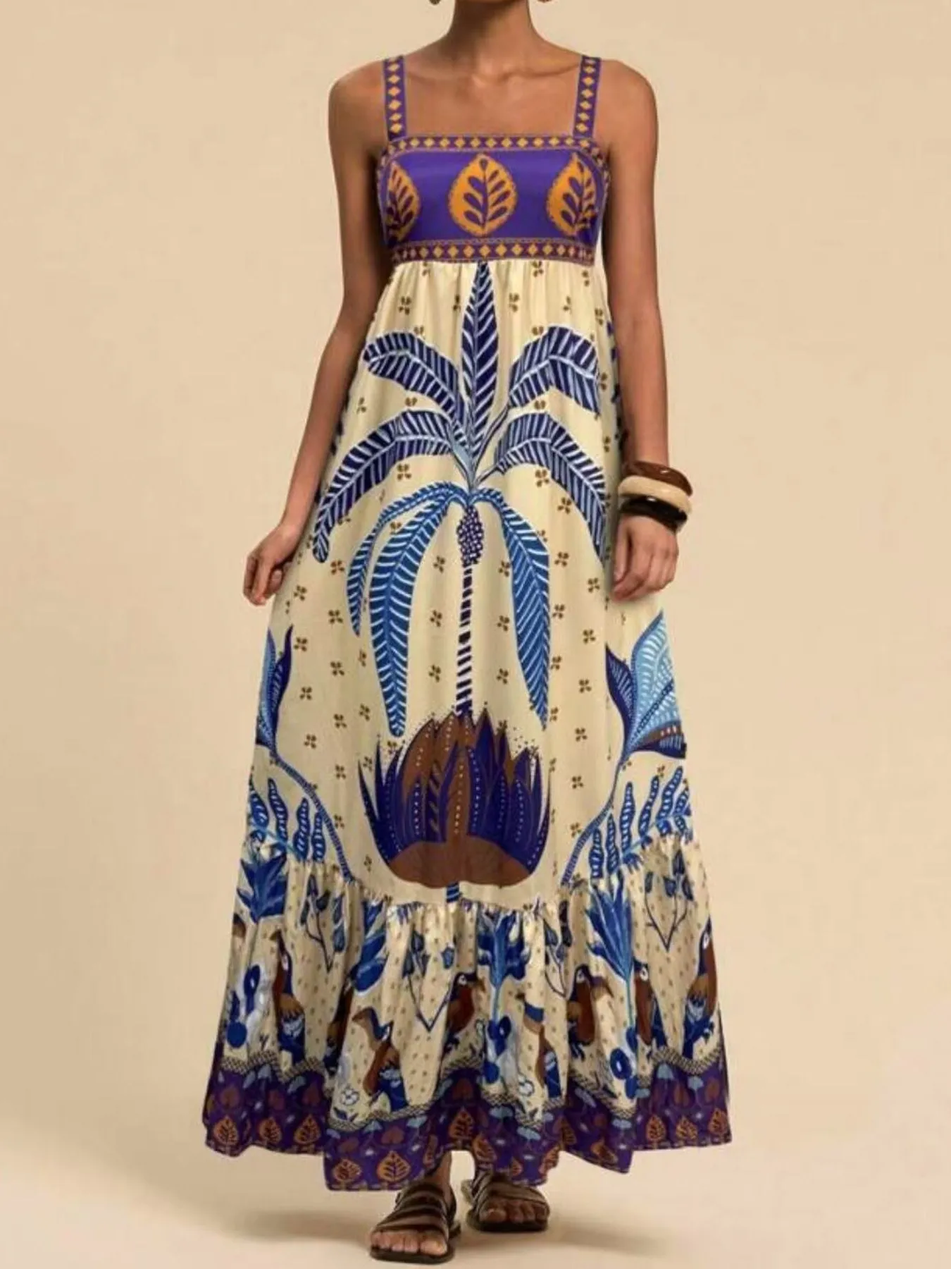 Tropical Print Maxi Cami Dress - Image 10