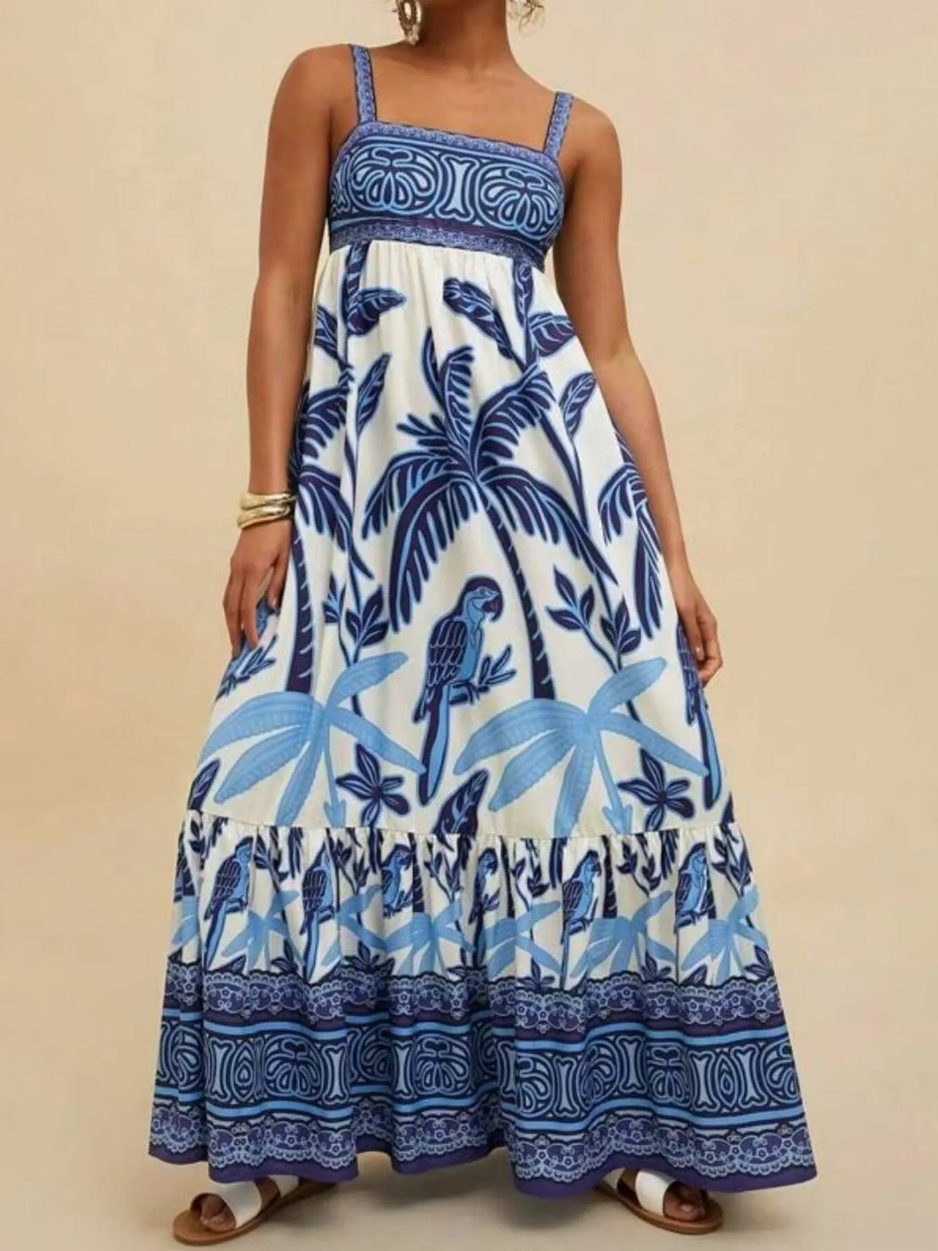 Tropical Print Maxi Cami Dress - Image 14