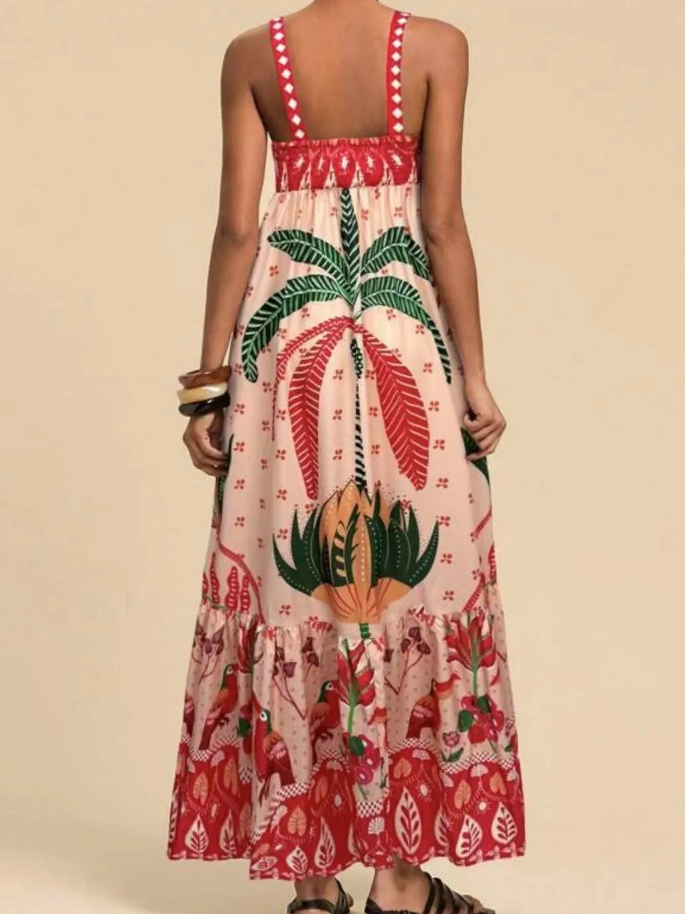 Tropical Print Maxi Cami Dress - Image 5