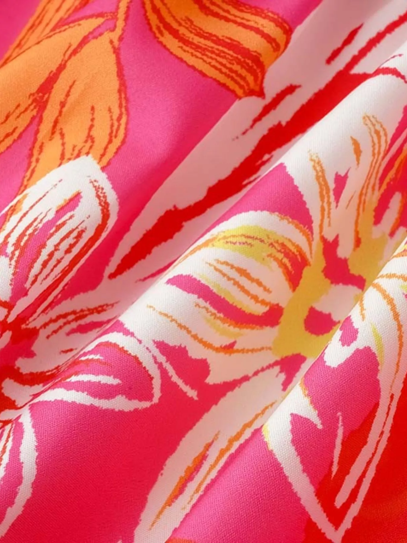 Tropical Print Smocked Tie-Strap Dress - Image 21