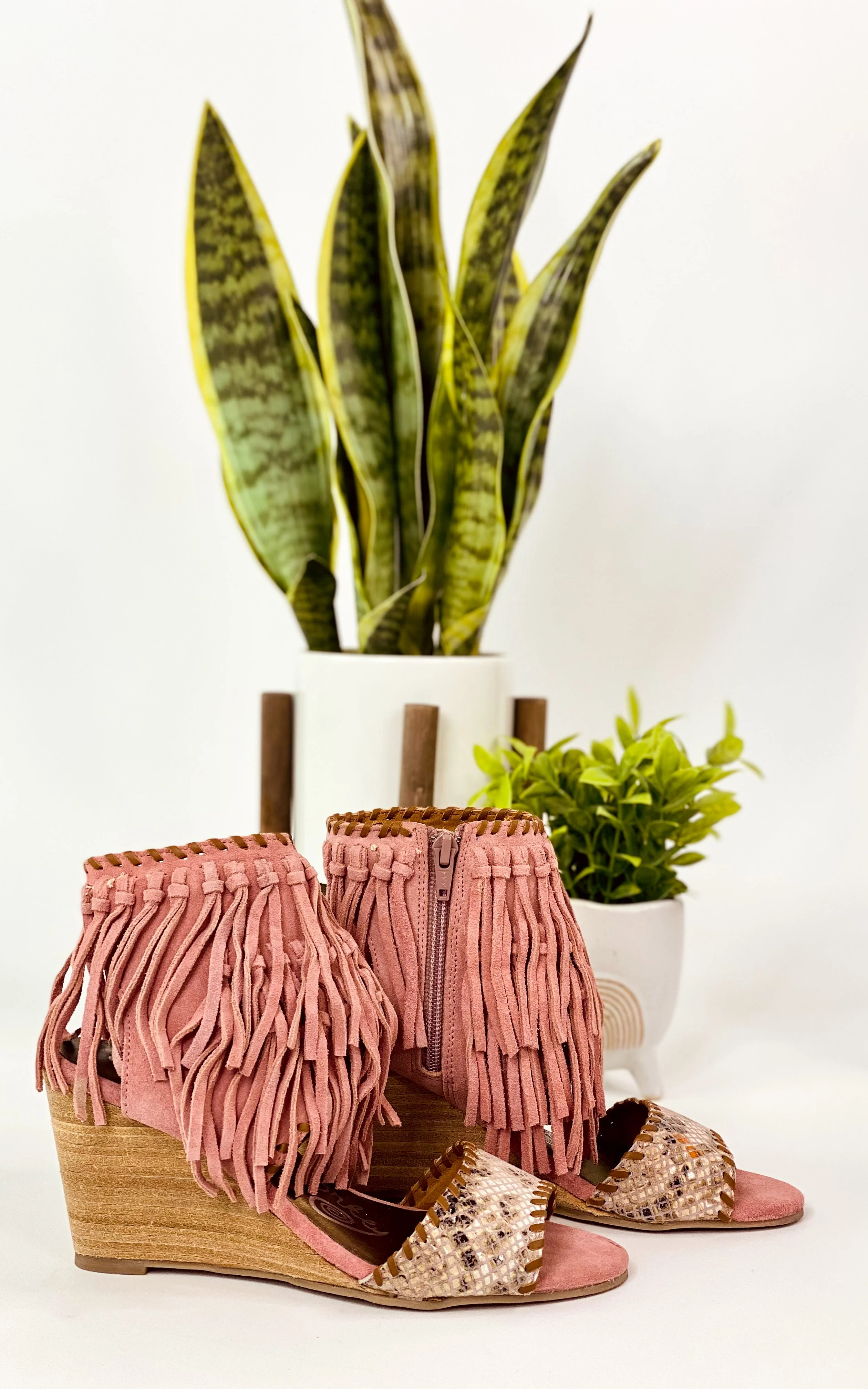 True Fringe Wedge in Blush - Image 2