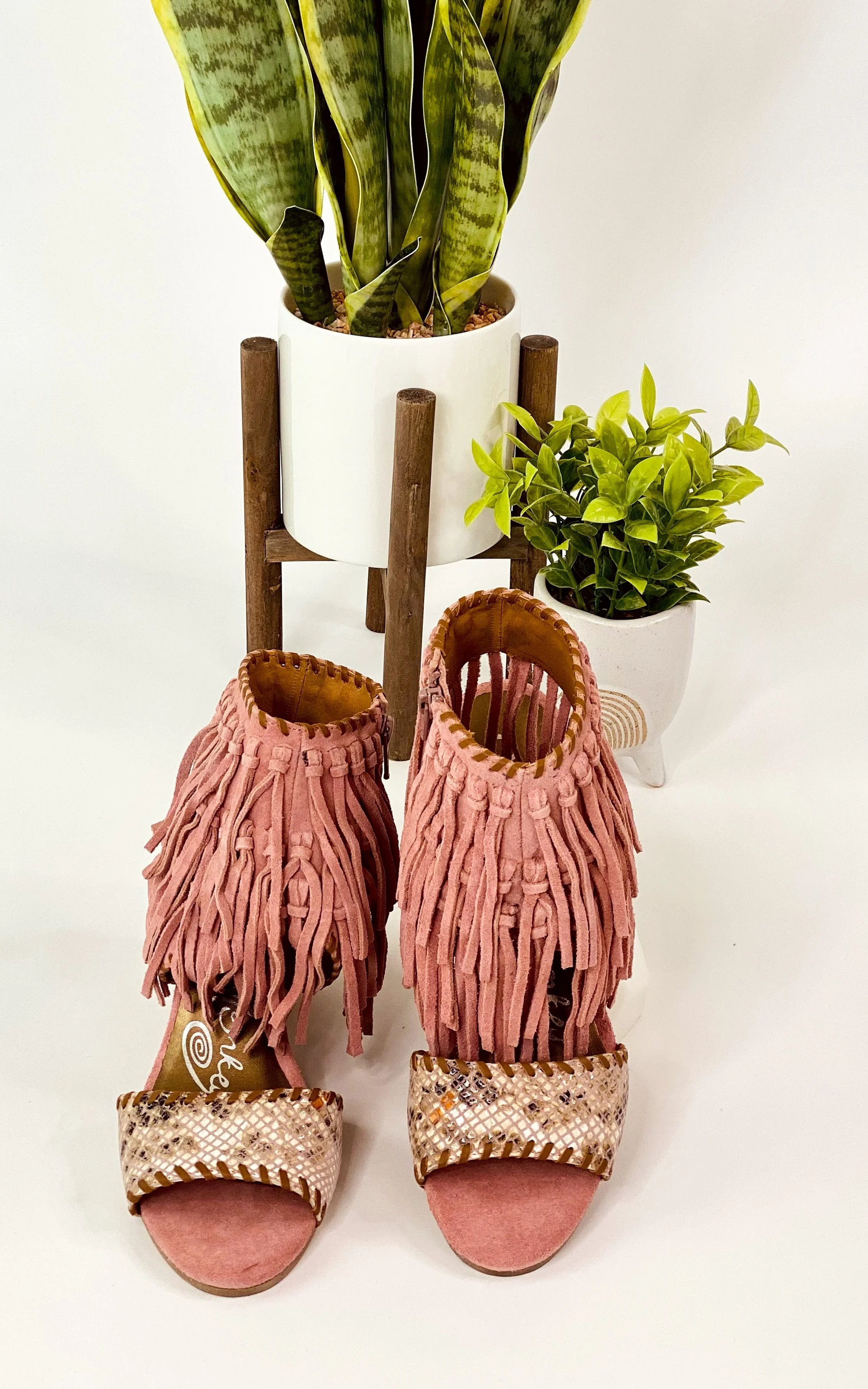 True Fringe Wedge in Blush - Image 7