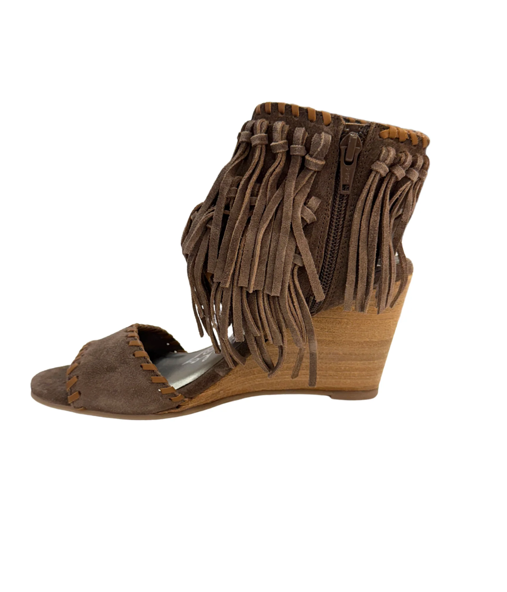 True Fringe Wedge in Taupe - Image 4