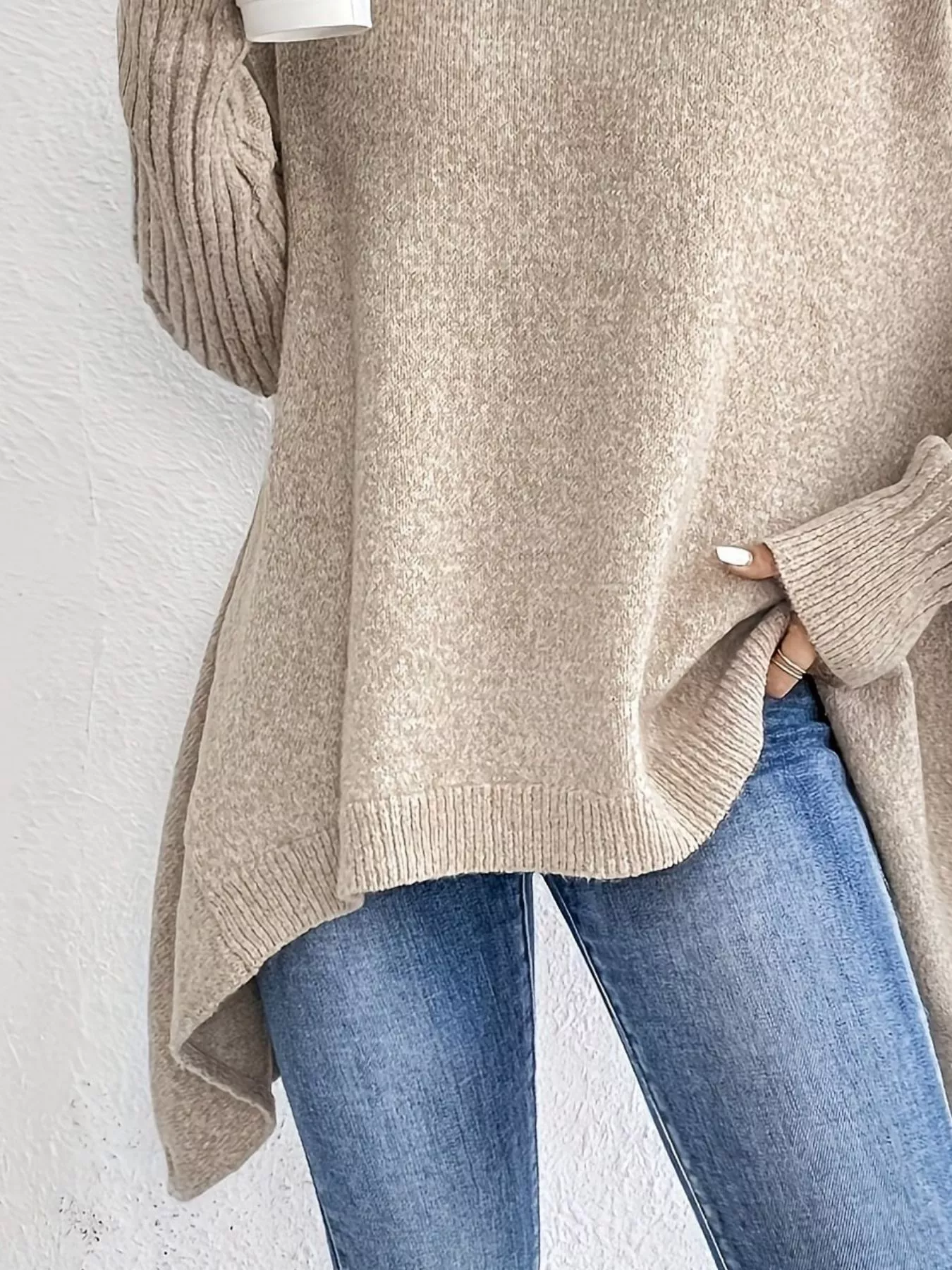 Turtleneck Dropped Shoulder Sweater - Image 2
