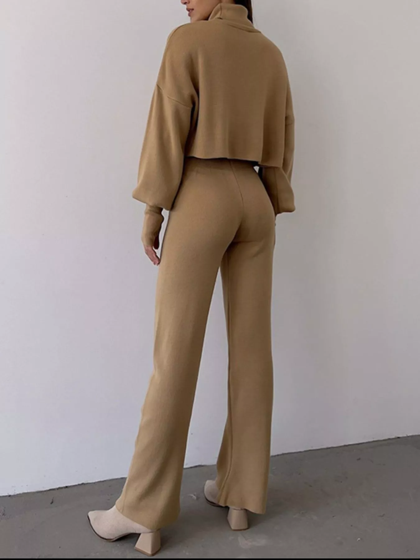 Turtleneck Long Sleeve Top & Pants Set - Image 17