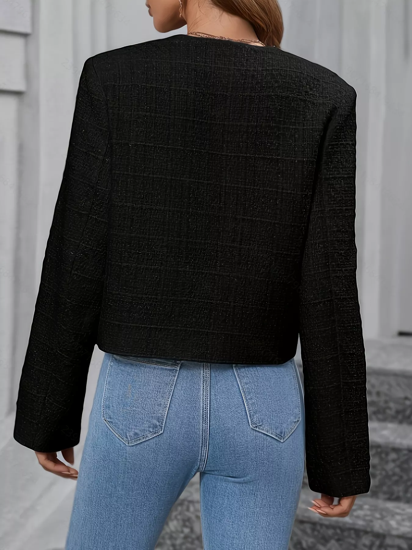 Tweed Open Front Outerwear - Image 5