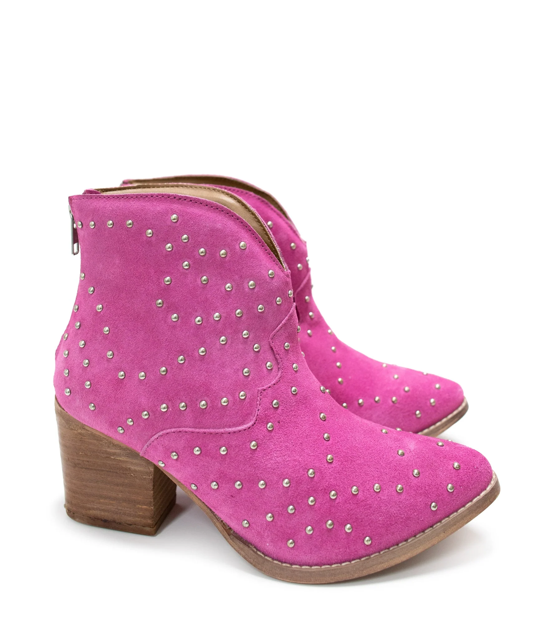 Twilight Studded Heeled Ankle Boot in Magenta - Image 11