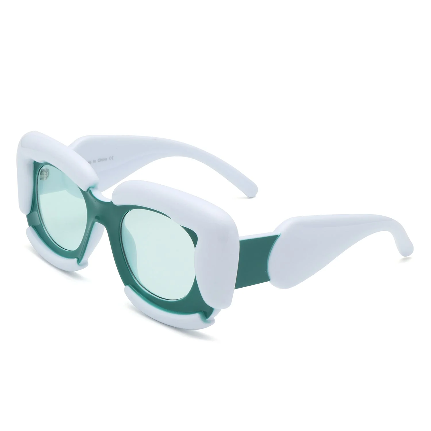 Twirl - Square Geometric Irregular Chunky Fashion Futuristic Sunglasses - Image 12