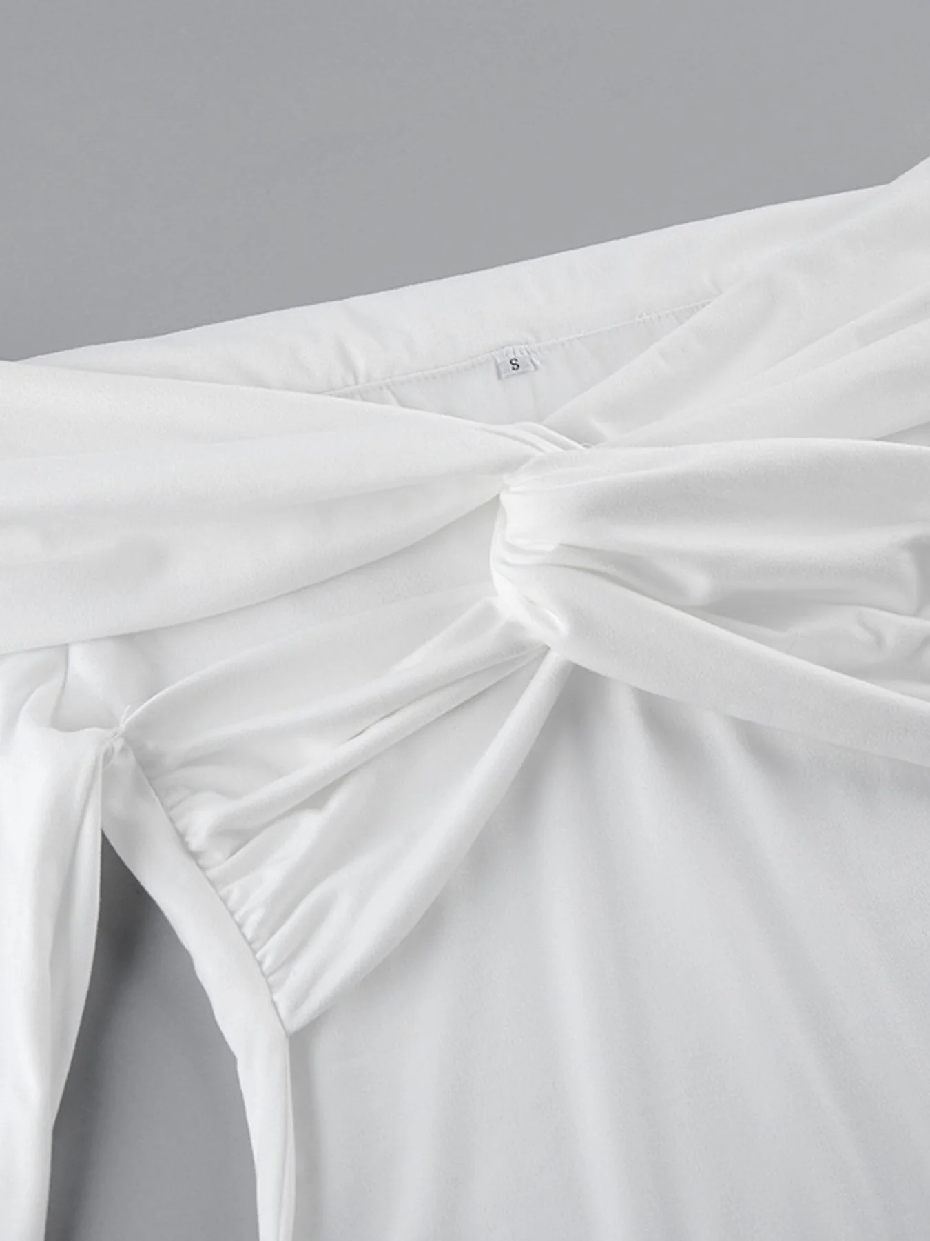 Twist Front Off-Shoulder Long Sleeve Top - Image 8