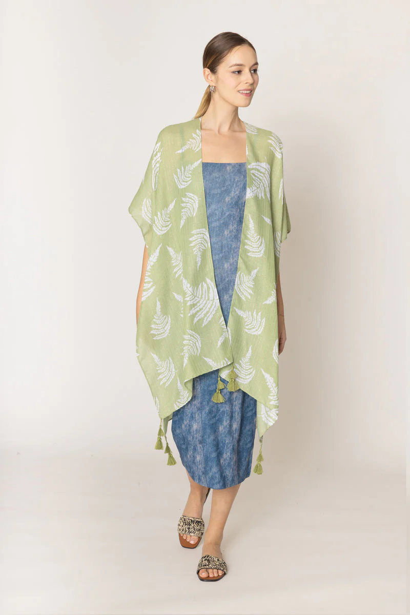 Two Tone Print Lurex Kimono - Image 3