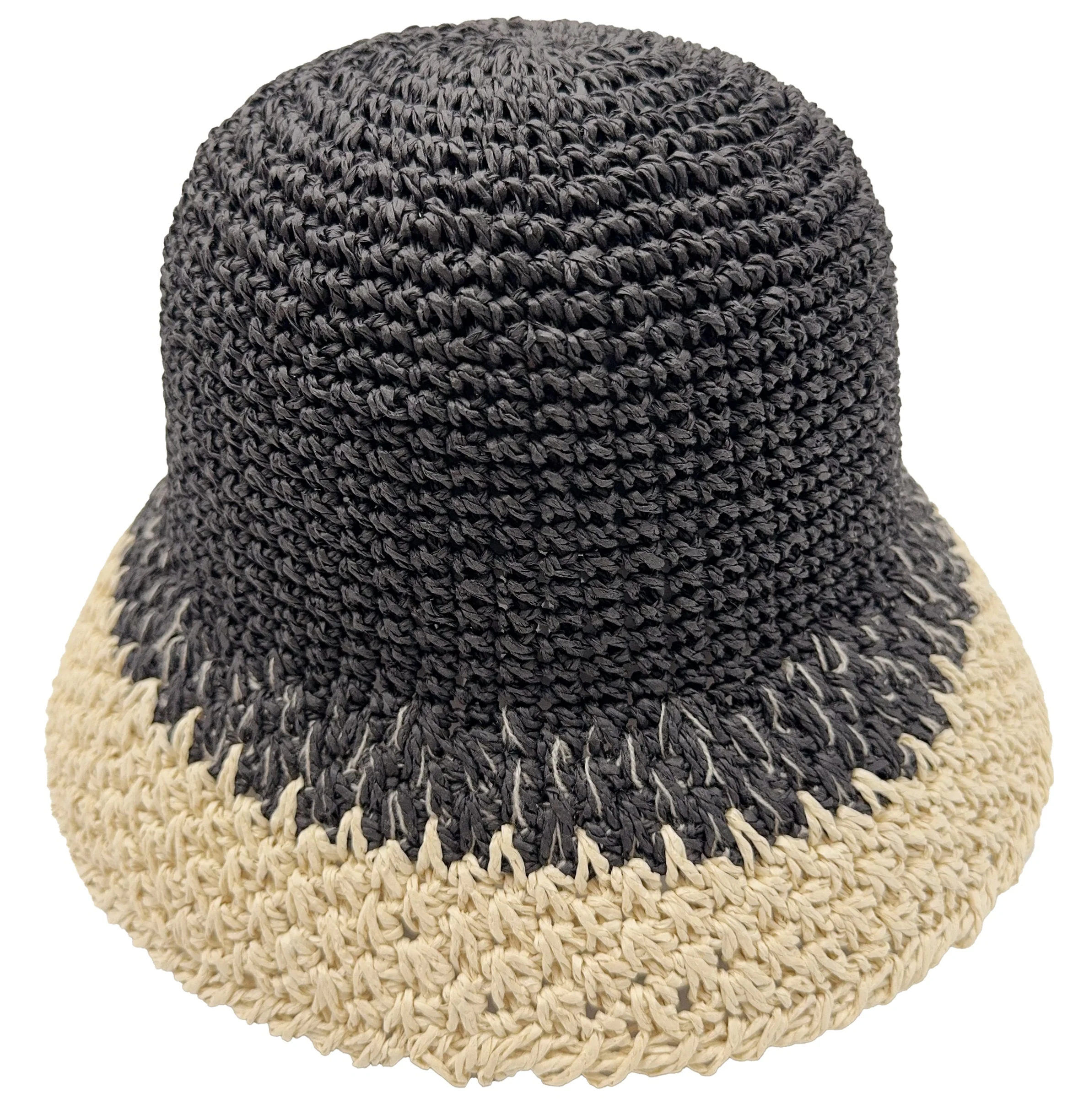 Two Tone Straw Bucket Hat - Image 6
