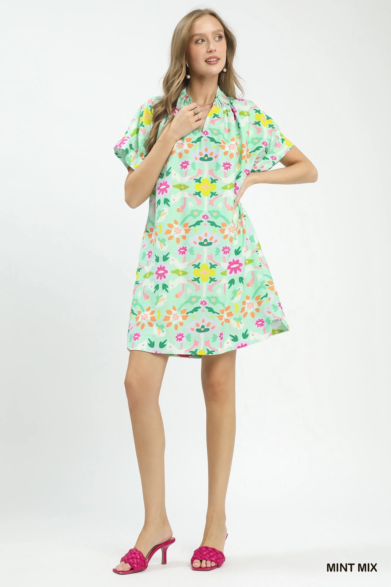 Umgee Abstract Floral Shift Dress - Image 4