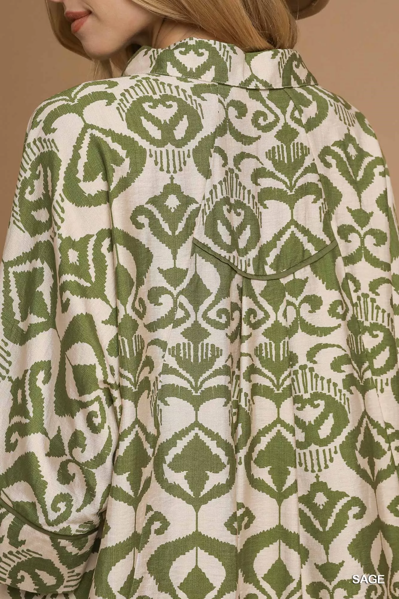 Umgee Abstract Print Button-Up Oversized Shirt - Image 6
