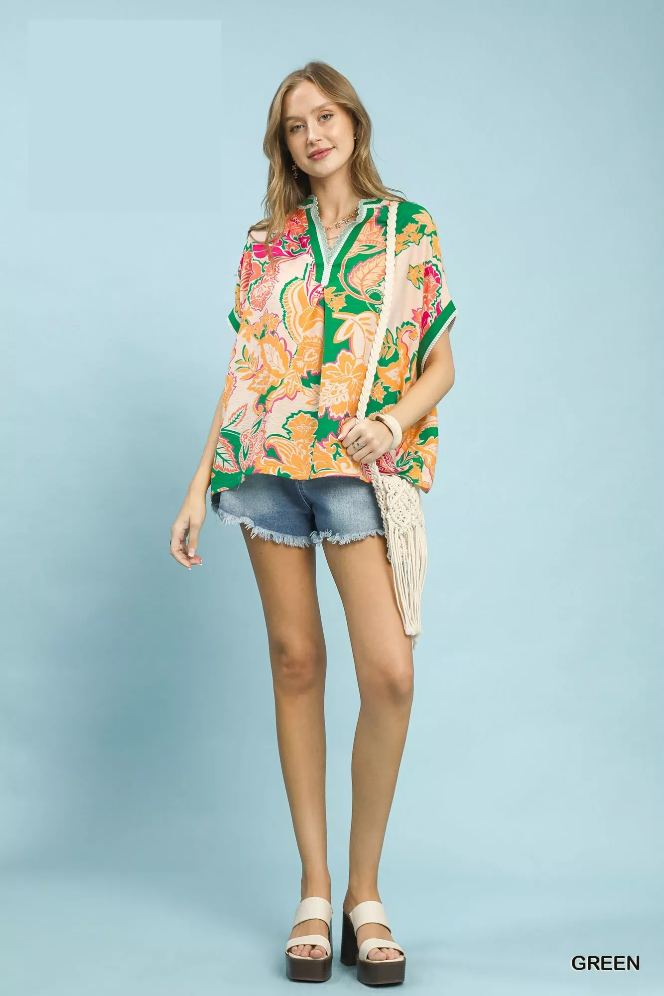 Umgee Abstract Print Oversized Top - Image 4