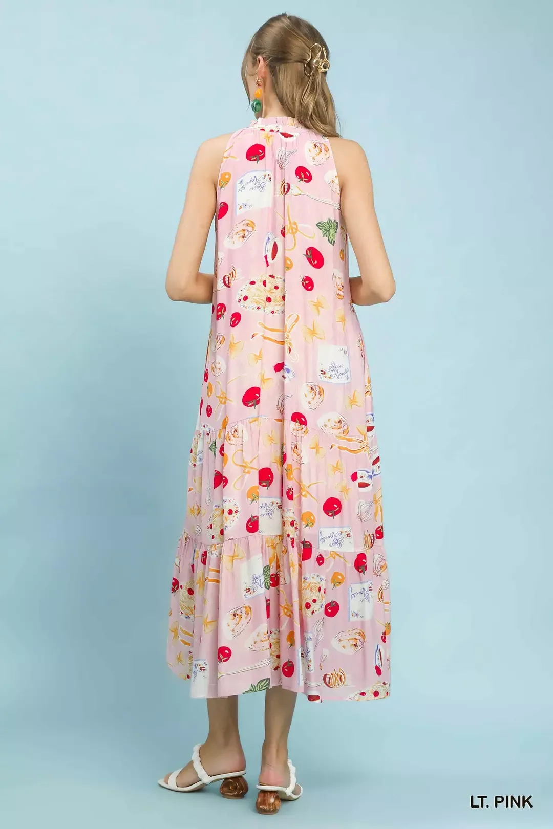 Umgee Abstract Print Tiered Halter Midi Dress - Image 4