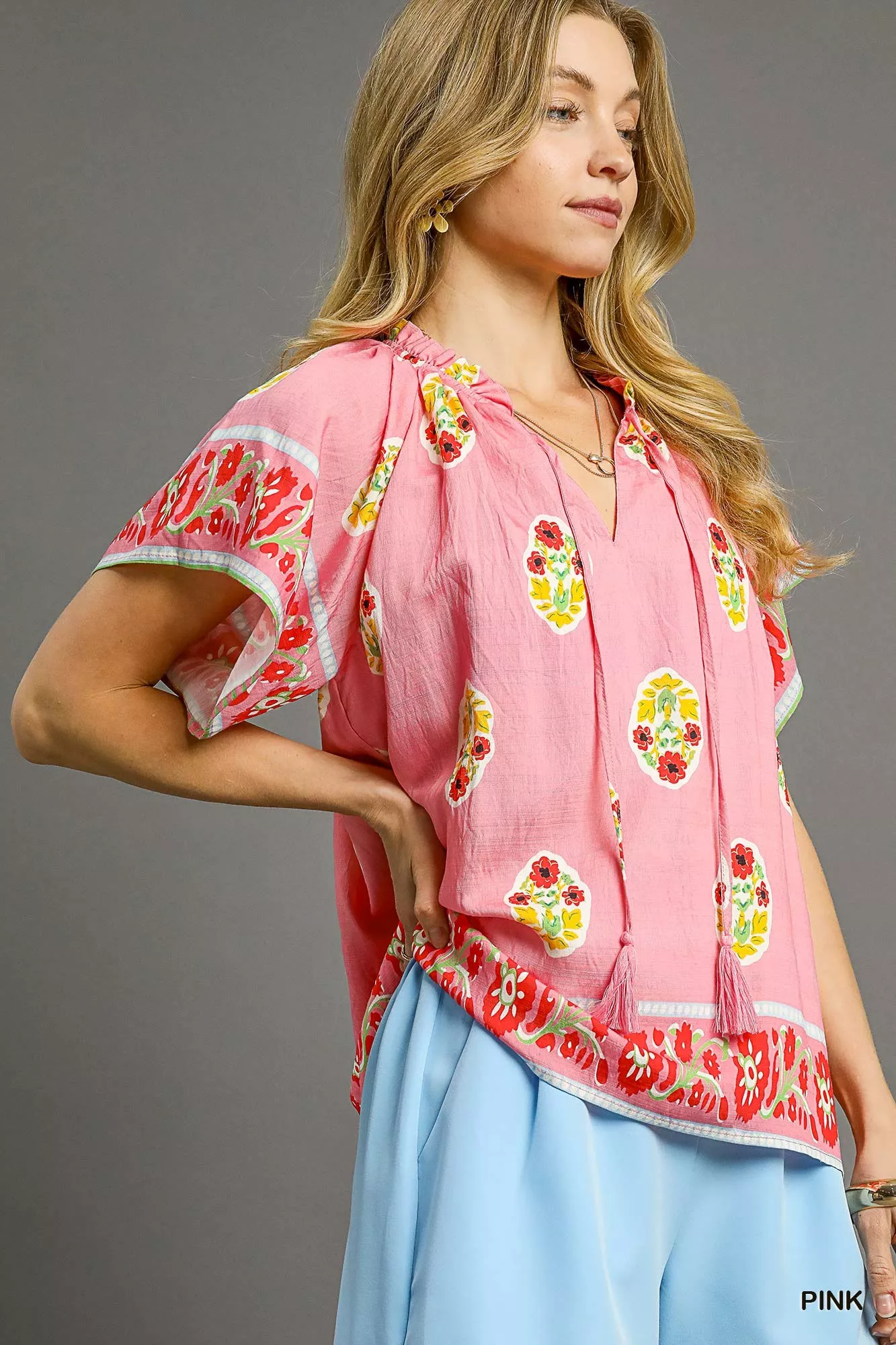 Umgee Boho Bloom Border Top - Image 3