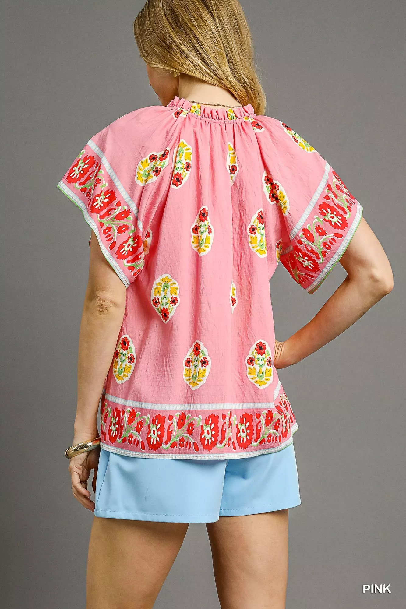 Umgee Boho Bloom Border Top - Image 4