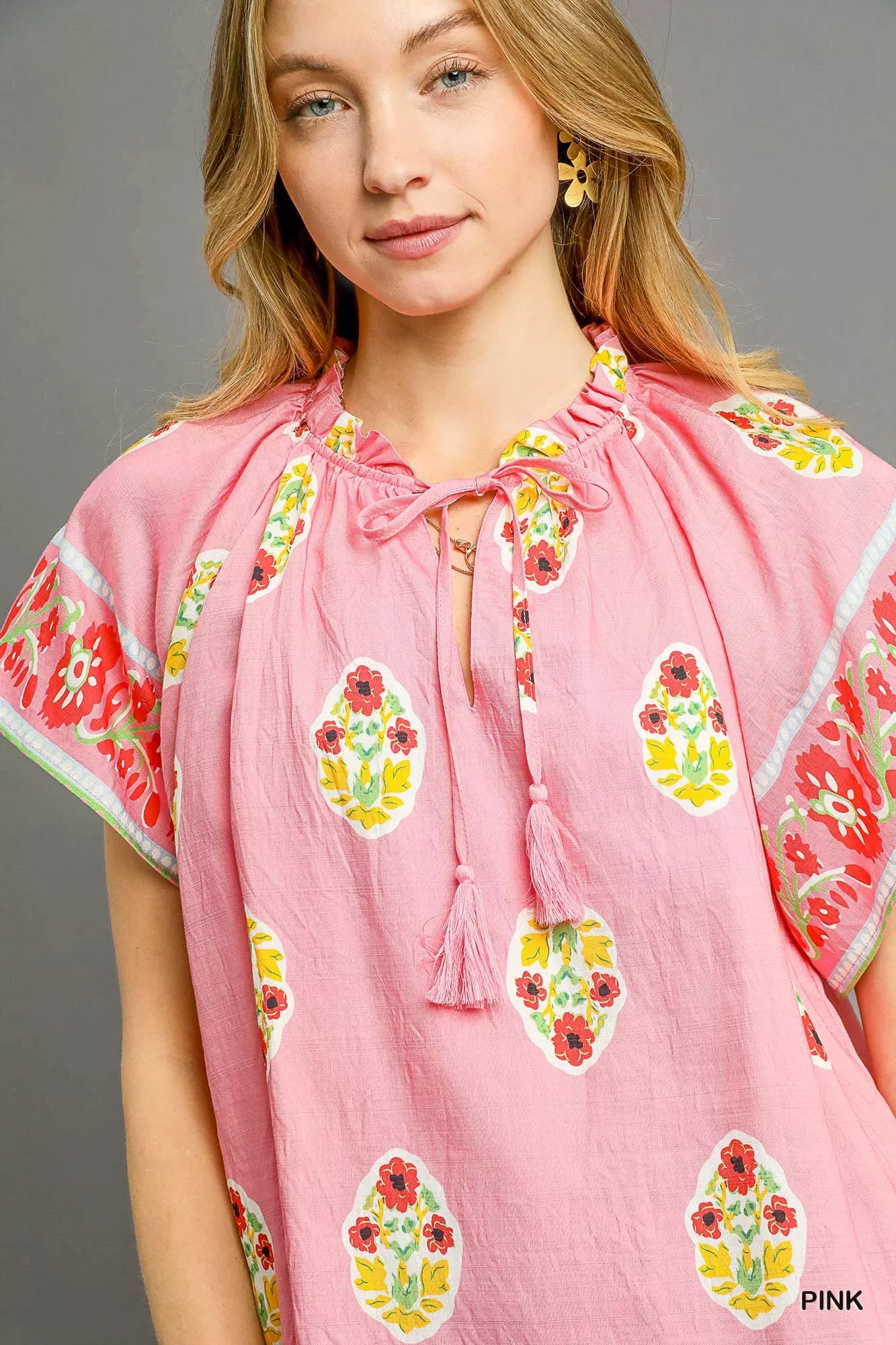 Umgee Boho Bloom Border Top - Image 5