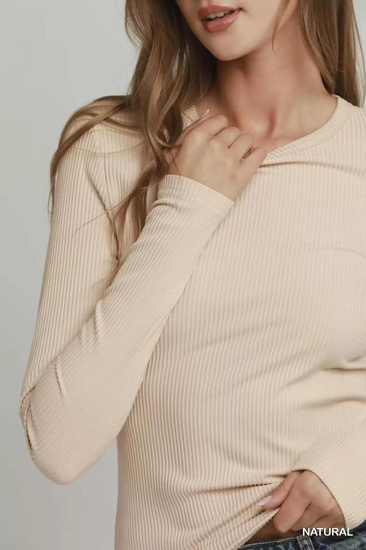 Umgee Brushed Rib Long Sleeve Top - Image 4