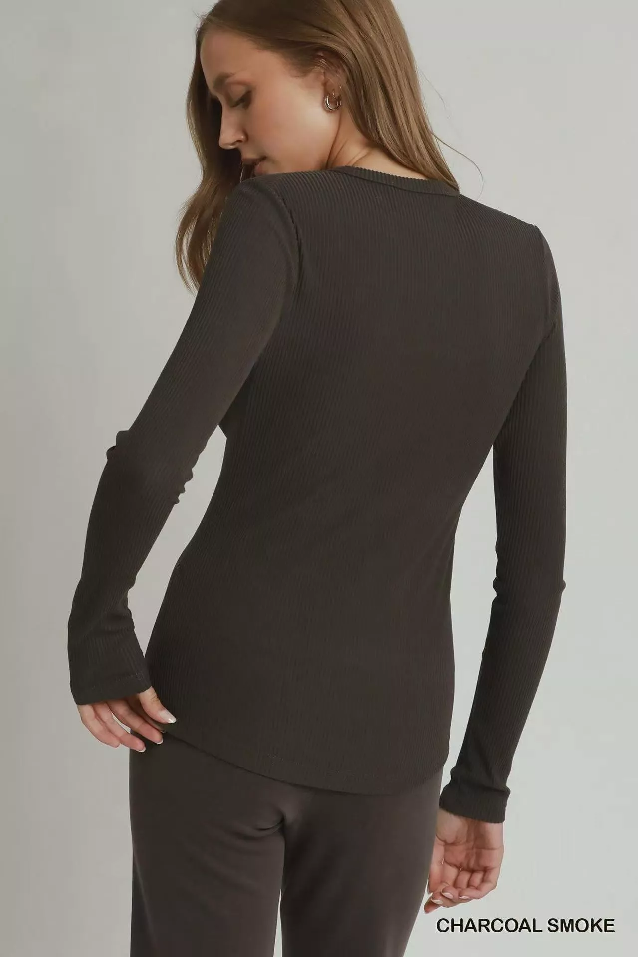 Umgee Brushed Rib Long Sleeve Top - Image 2