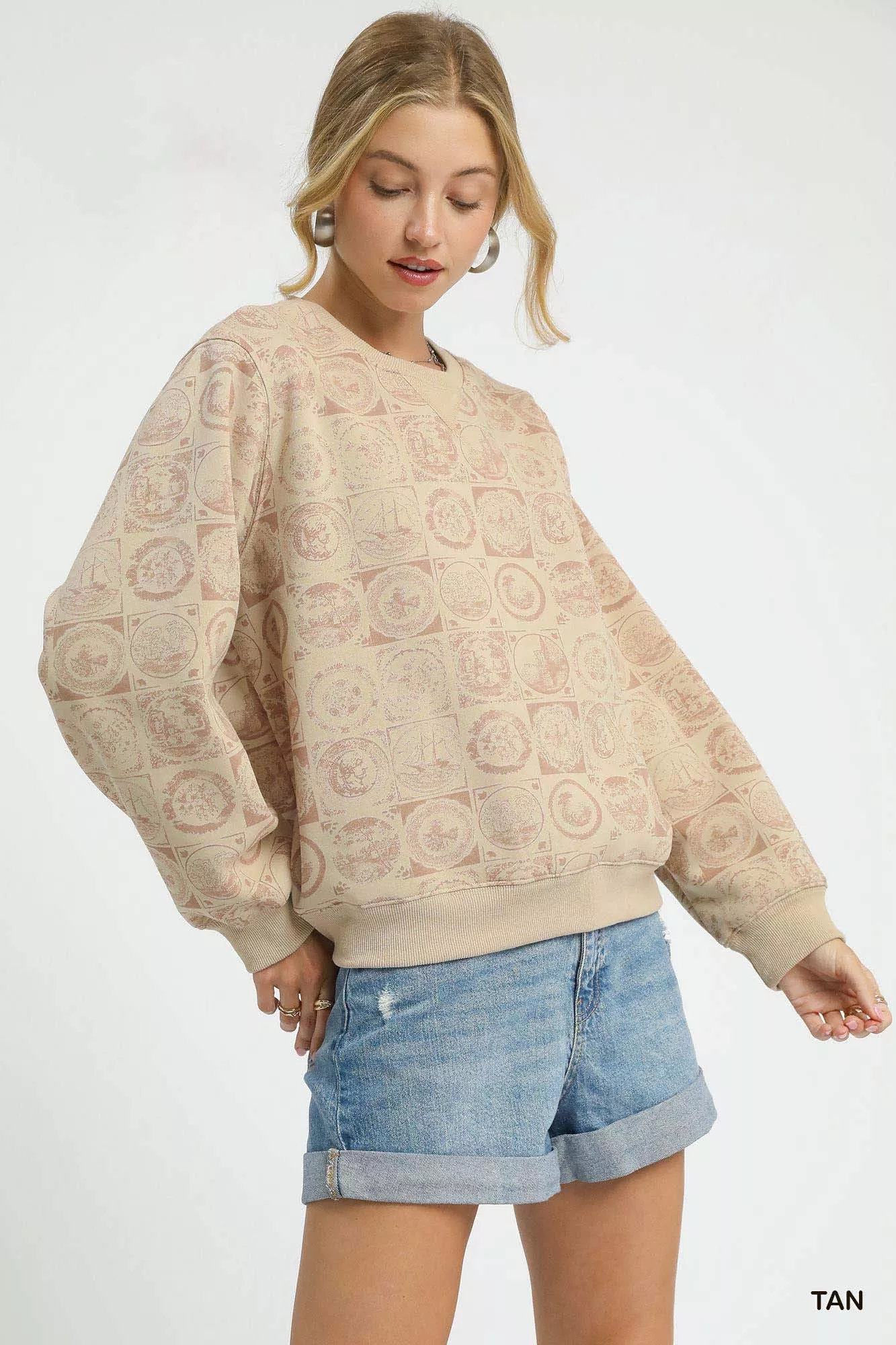 Umgee Coin Stamp Print Sweatshirt - Image 2