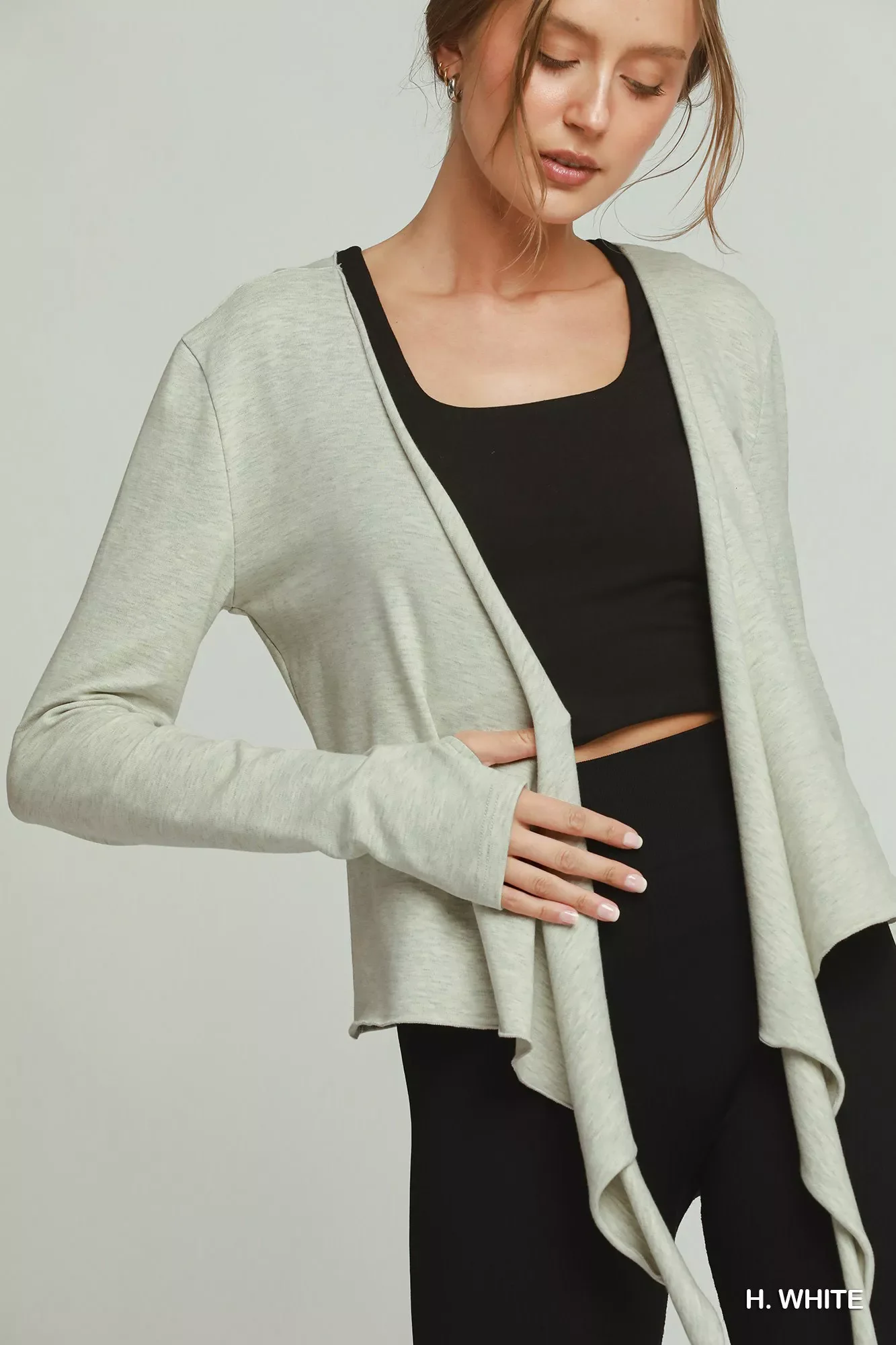 Umgee Cotton Viscose Long Sleeve Wrap Cardigan - Image 5