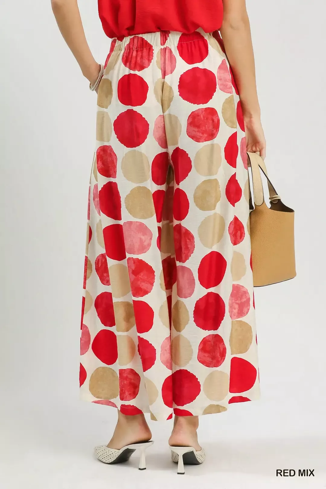 Umgee Dot Print Wide Leg Pants - Image 3