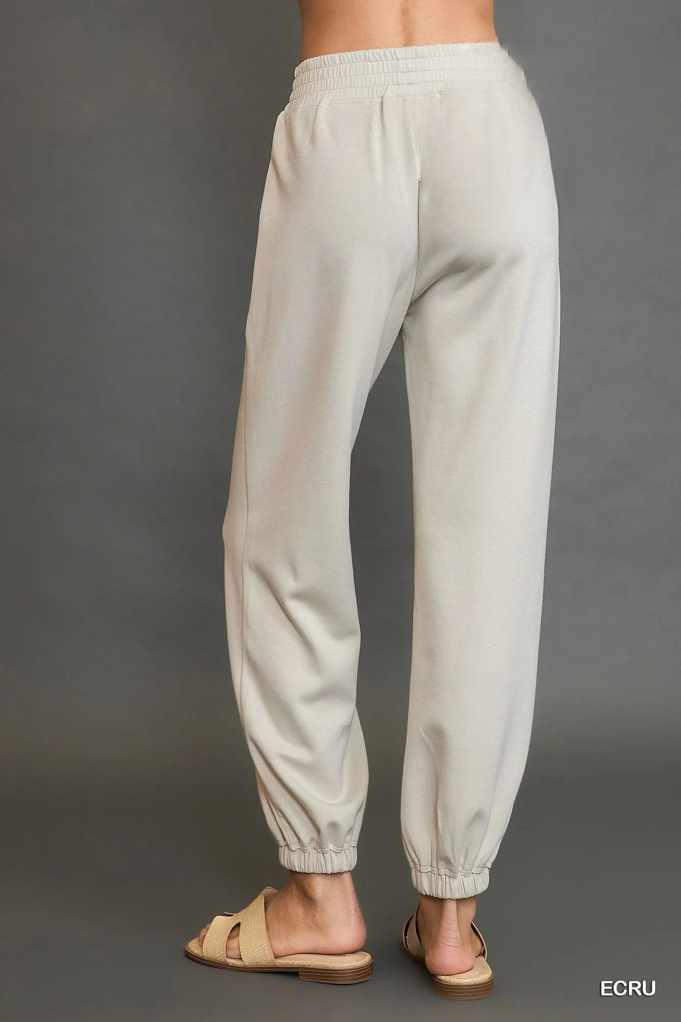 Umgee Drawstring Jogger Pants with Front Seam Detail - Image 5