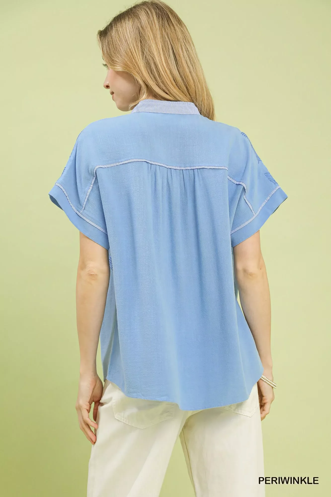 Umgee Embroidered Button Front Top - Image 2