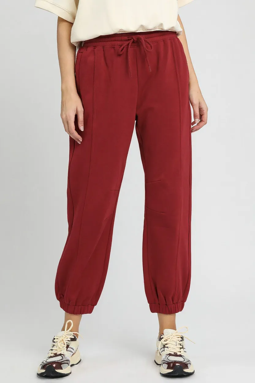 Umgee Fleece Jogger Pants with Drawstring