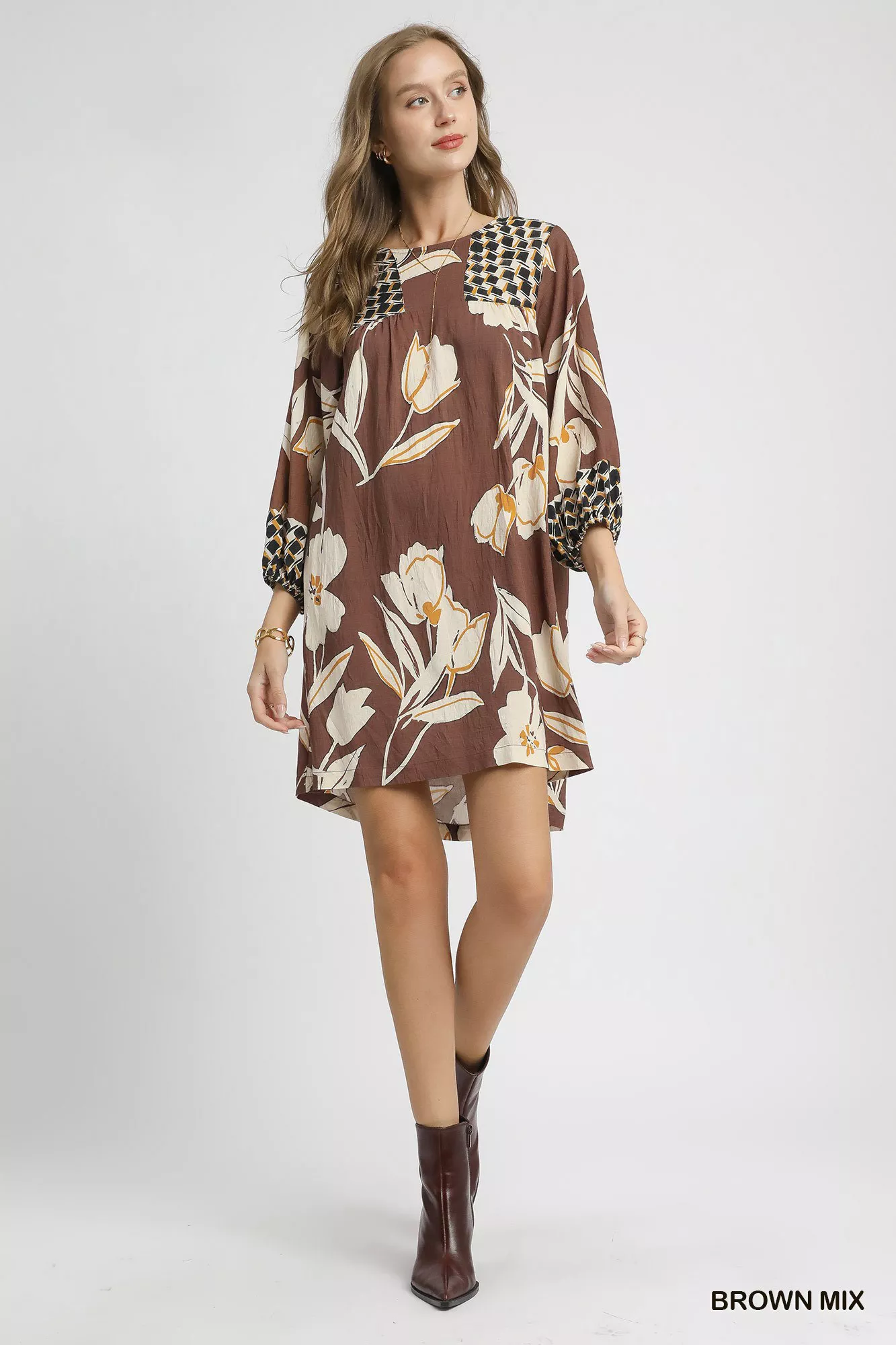 Umgee Floral High-Low Babydoll Dress - Image 2