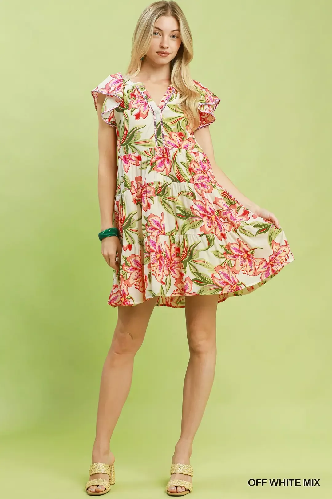 Umgee Floral Print Mini Dress - Image 6