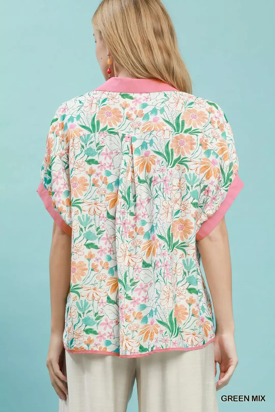 Umgee Floral Print Oversized Top - Image 3