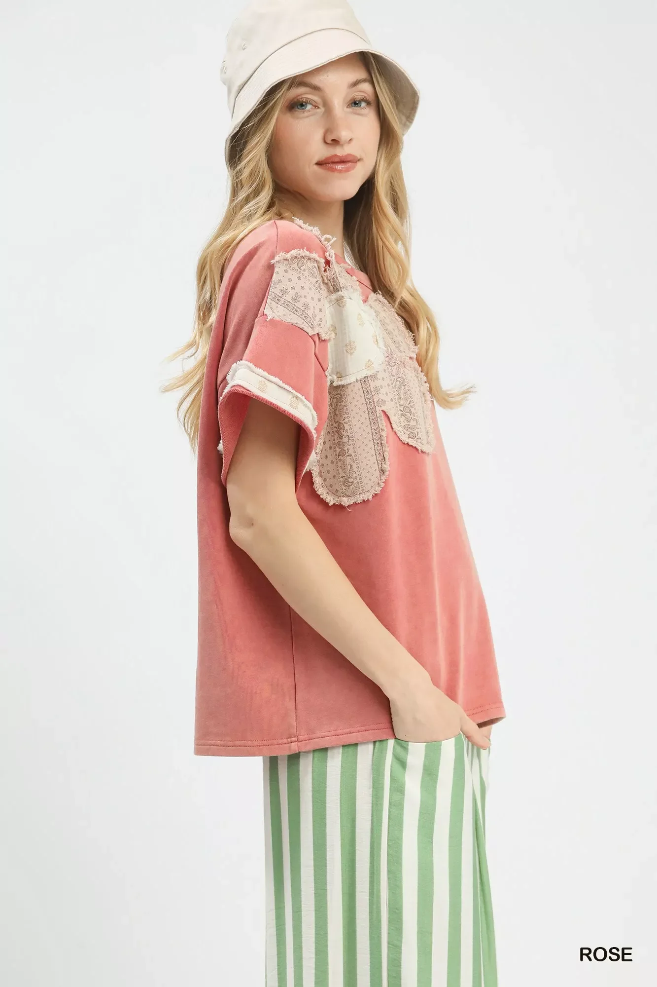 Umgee French Terry Top with Flower Patch - Image 4