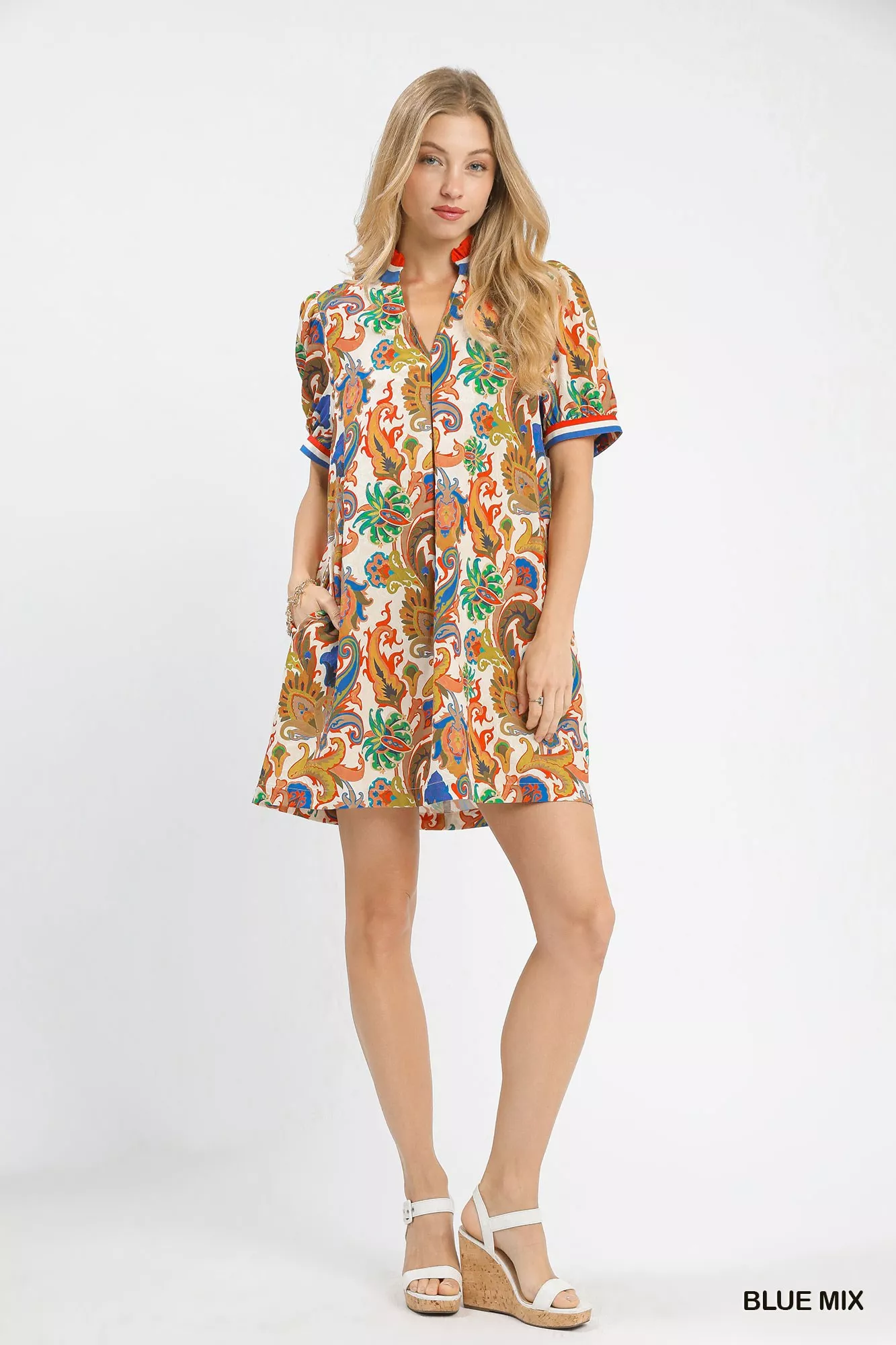 Umgee Jacquard Abstract Print Mini Dress - Image 4