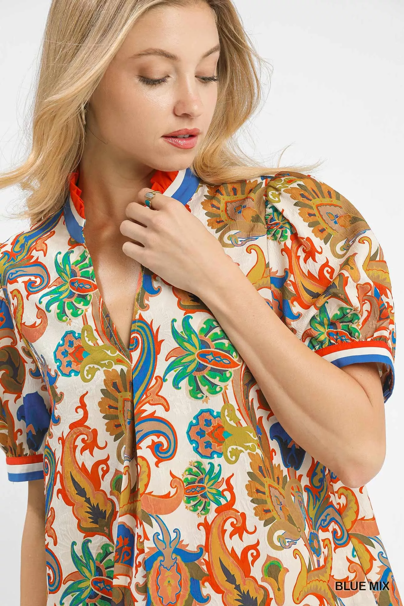 Umgee Jacquard Abstract Print Mini Dress - Image 5