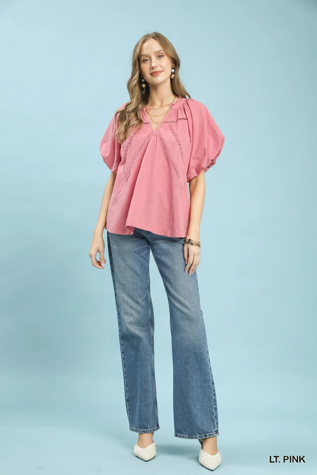 Umgee Lace Inset Puff Sleeve Boho Blouse - Image 6