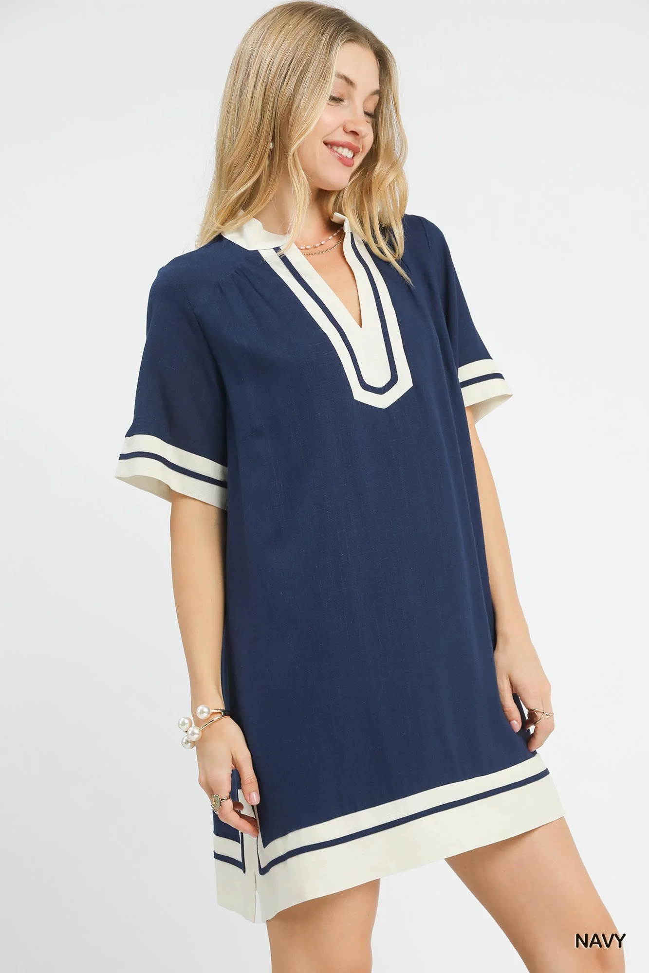 Umgee Linen Rayon Mini Dress - Image 2