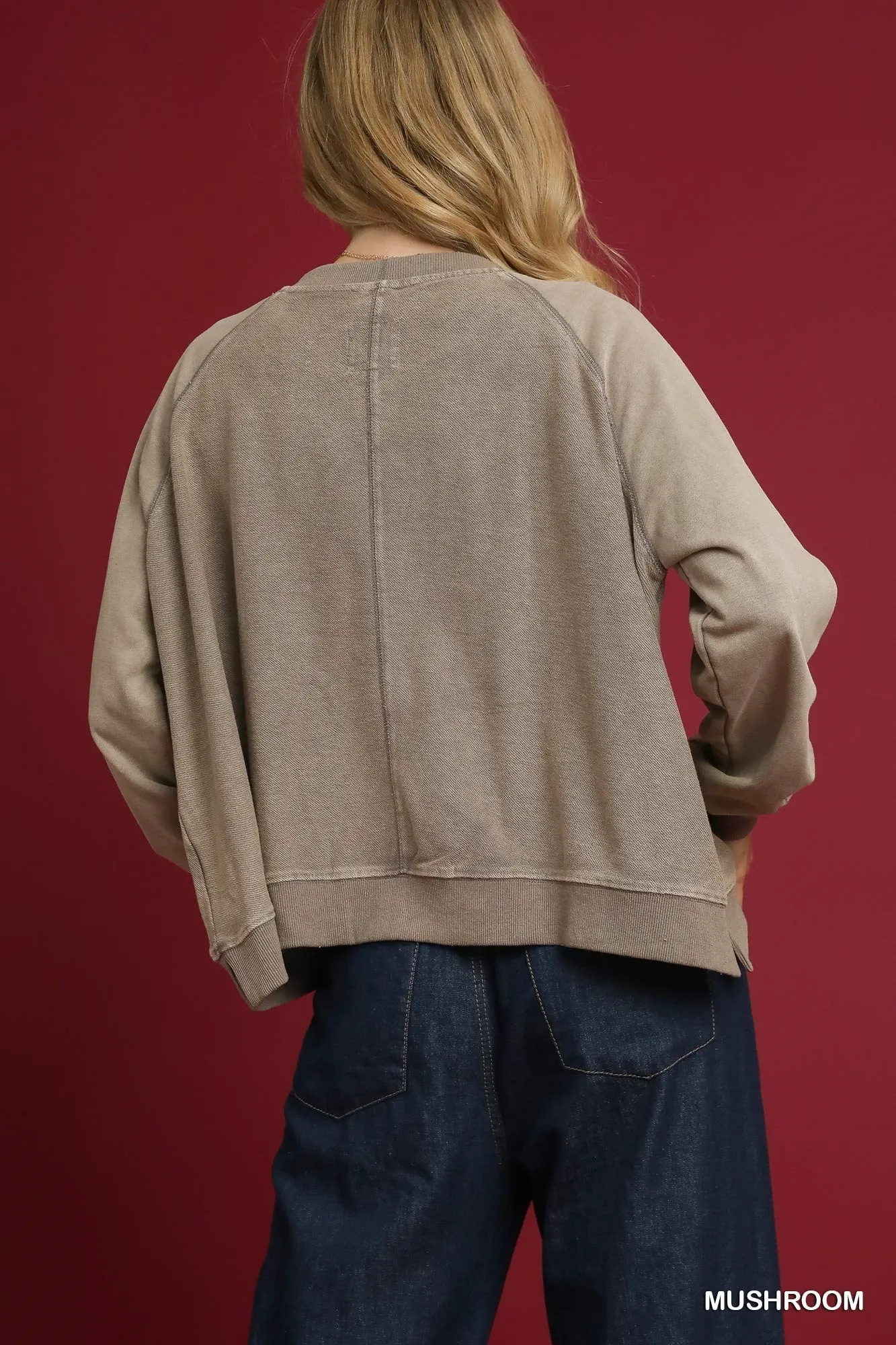 Umgee Mineral Wash French Terry Sweatshirt - Image 4