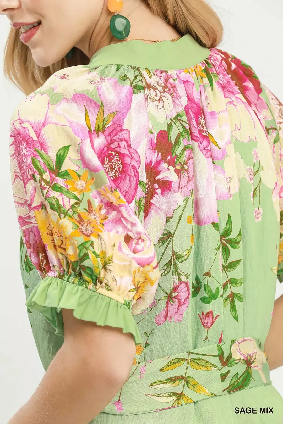 Umgee Mix Floral Border Print Midi Dress - Image 5