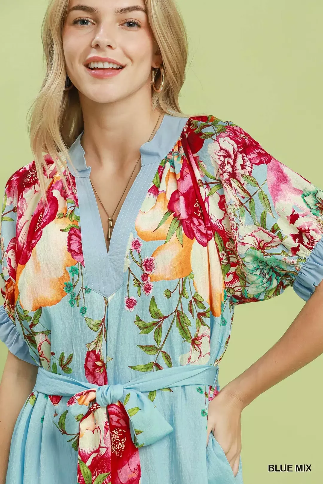 Umgee Mix Floral Border Print Midi Dress - Image 6