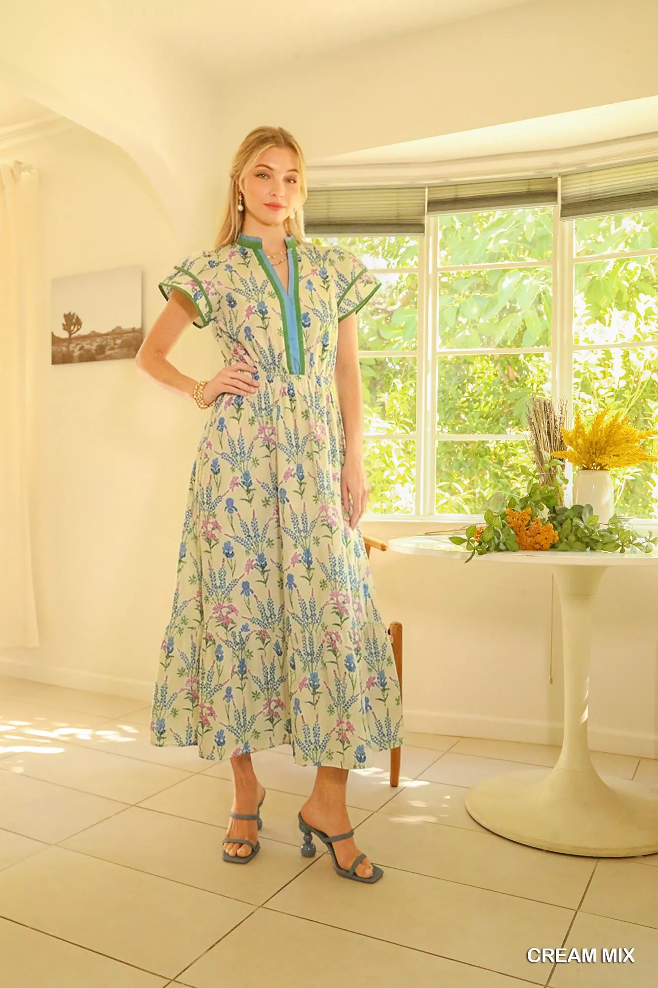 Umgee Mix Floral Midi Dress - Image 6