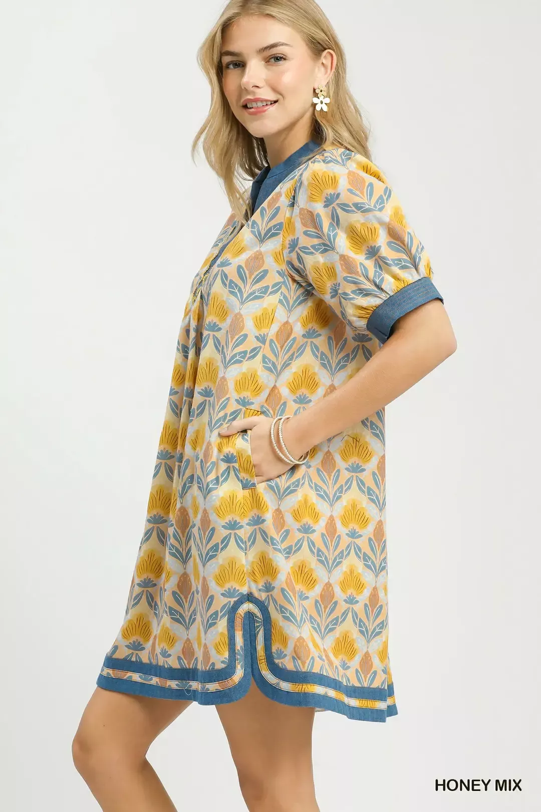 Umgee Mix Tile Print Mini Dress - Image 2