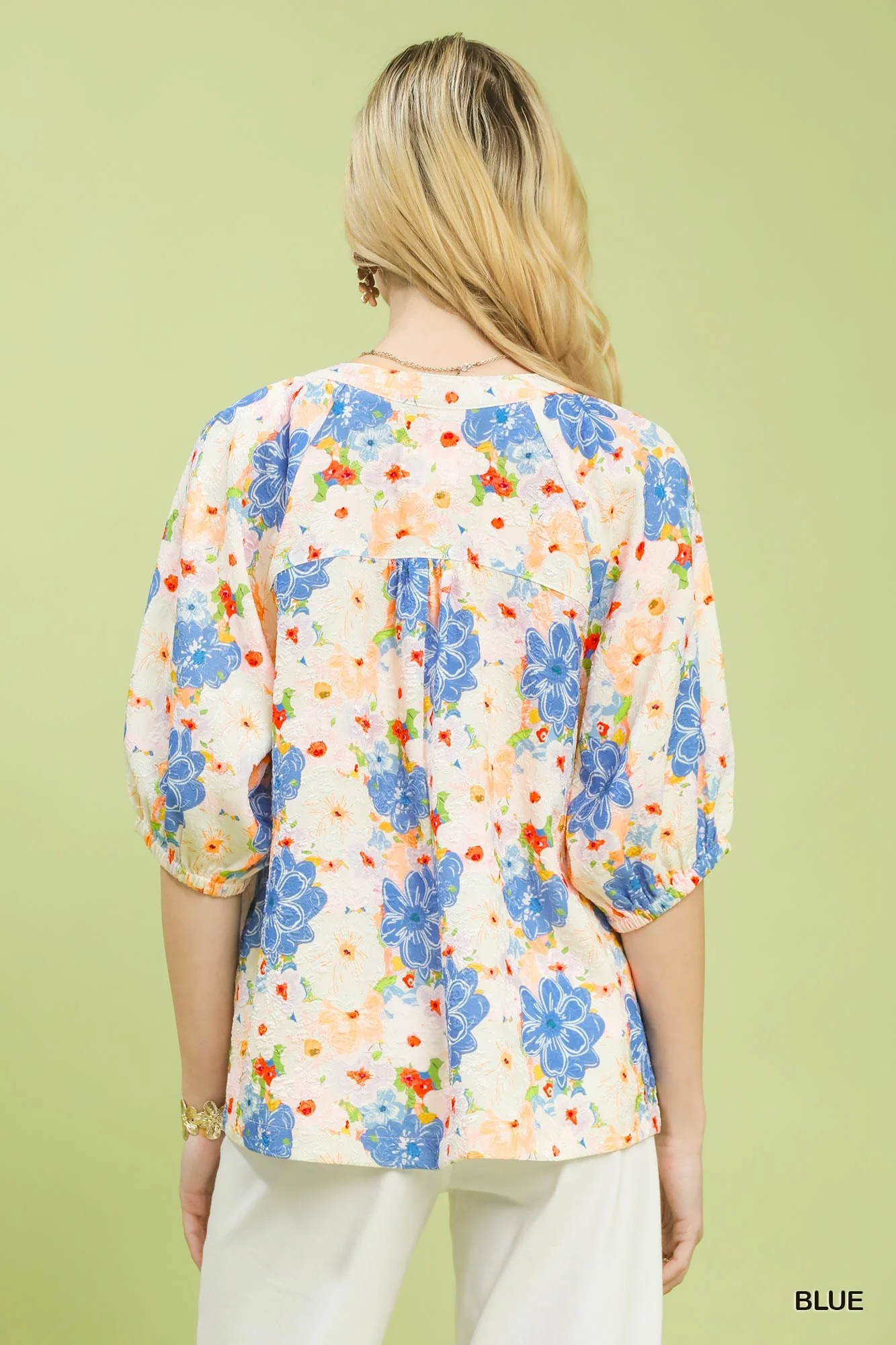Umgee Mixed Floral Print Blouse - Image 3