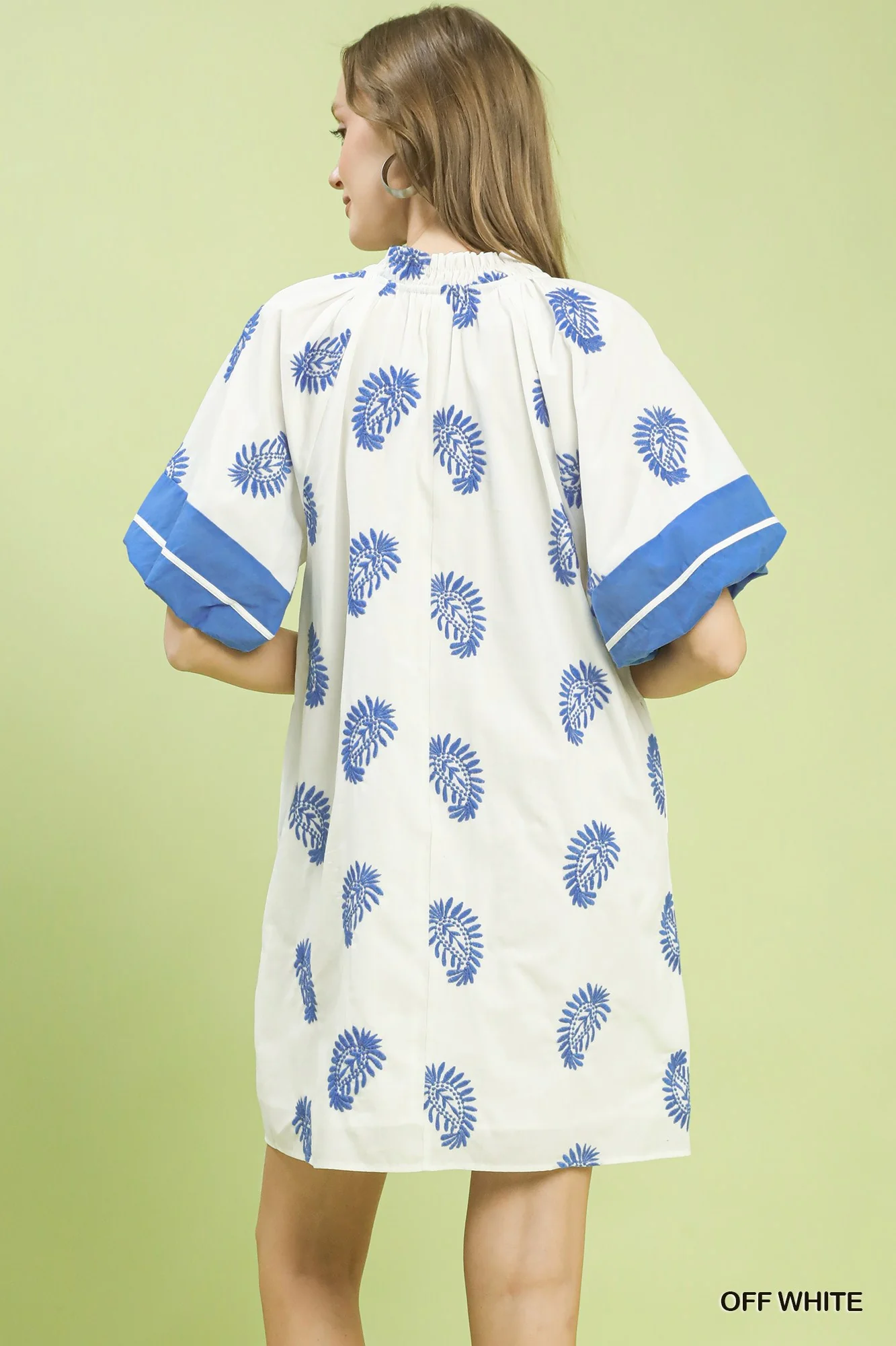 Umgee Paisley Embroidered Boho Mini Dress - Image 3